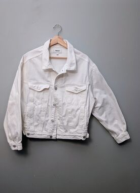 Agolde Cream Oversized Denim Jacket